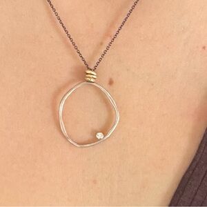 Jamie Joseph gold and silver necklace with diamond accent